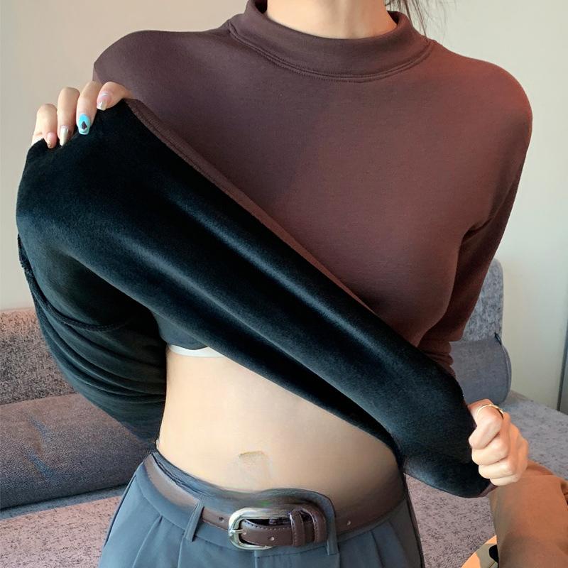 Women Thermal Shirt Half TurtleNeck Thermal Underwear Top – Lightweight Fleece Lined Long Sleeve Base Layer