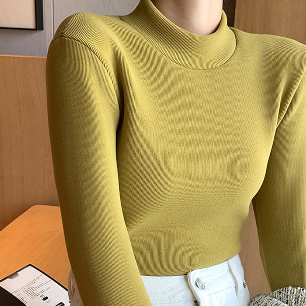Women Thermal Shirt Half TurtleNeck Thermal Underwear Top – Lightweight Fleece Lined Long Sleeve Base Layer