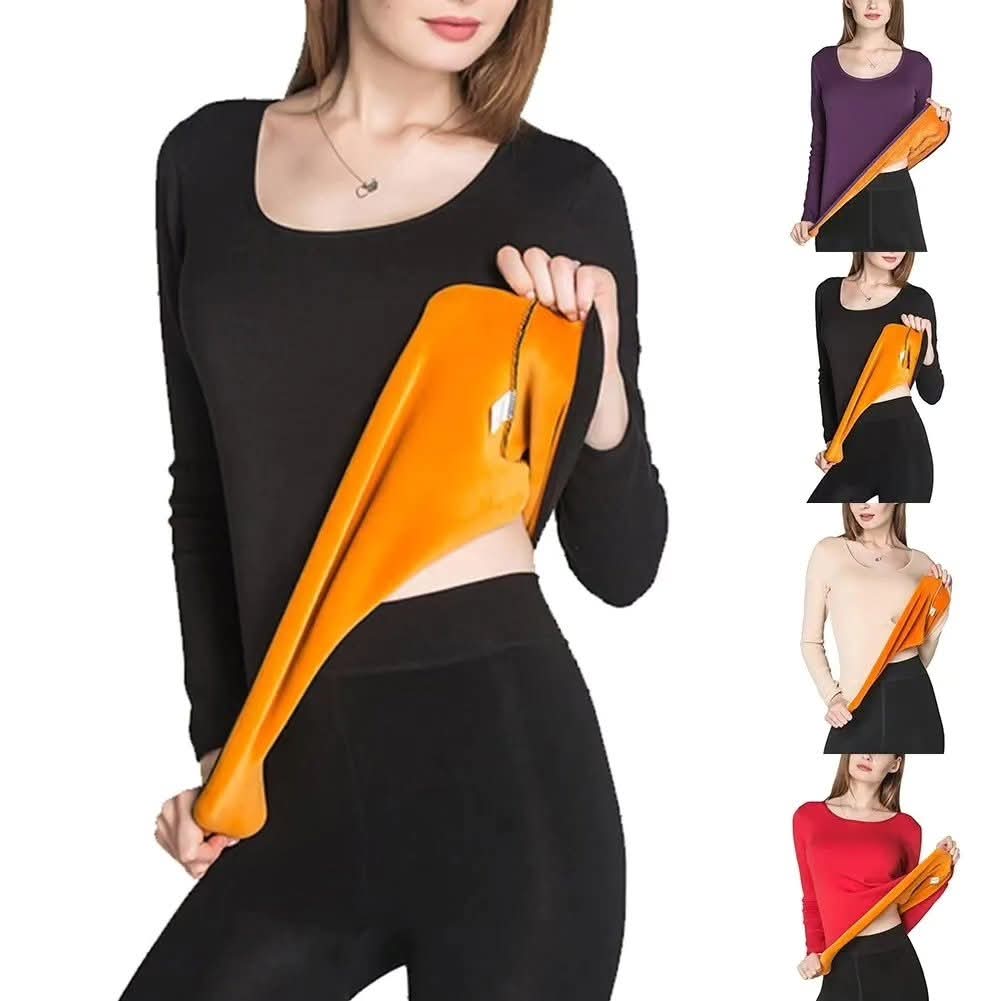 Thermal Underwear Set for Women Fleece Lined Long Johns Base Layer Warm Winter Top Bottom Pants Undershirt Pajama Set