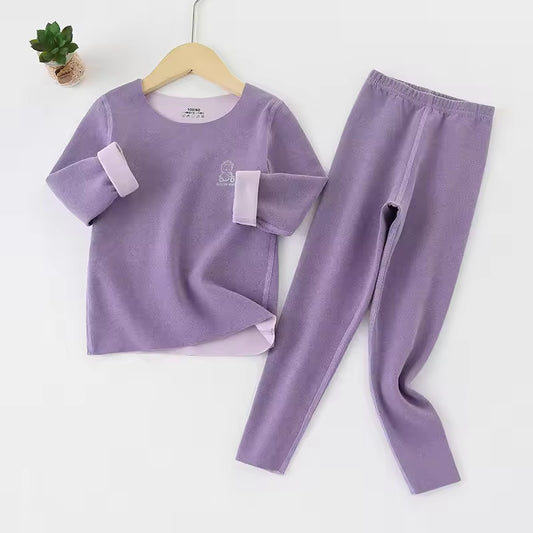 Kids Seamless Thermal Suit Solid Colors– Ultra-Soft, Warm & Breathable Winter Base Layer