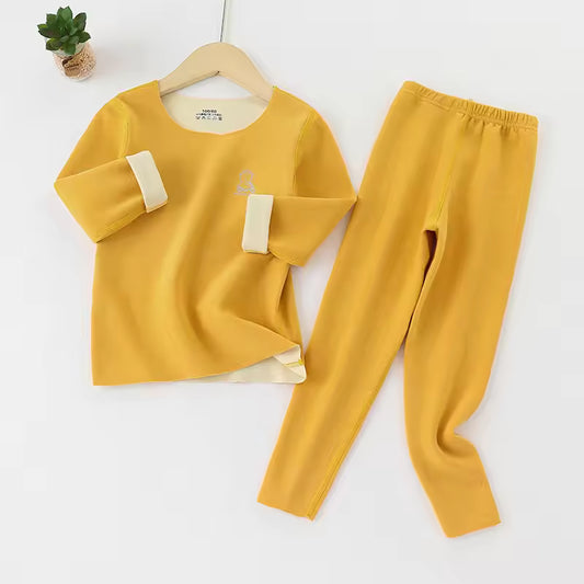 Kids Seamless Thermal Suit Solid Colors– Ultra-Soft, Warm & Breathable Winter Base Layer