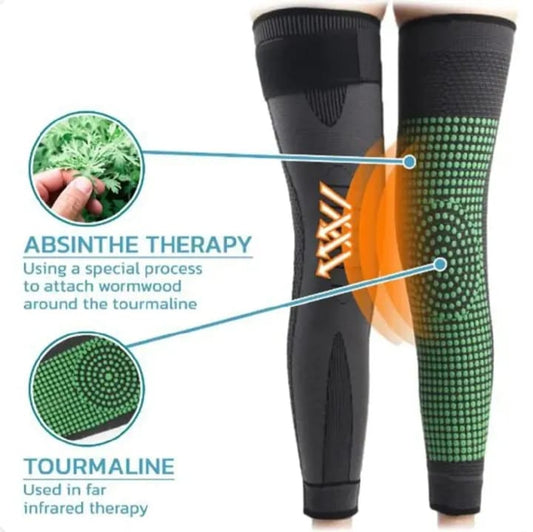 Compression Knee Pad With Adjustable Strap – Full Leg Sleeve | Arthritis Pain Relief | Running & Gym Sports Knee Support | Elastic Long Kneepad Brace | Warm Knee Massager Sleeve
