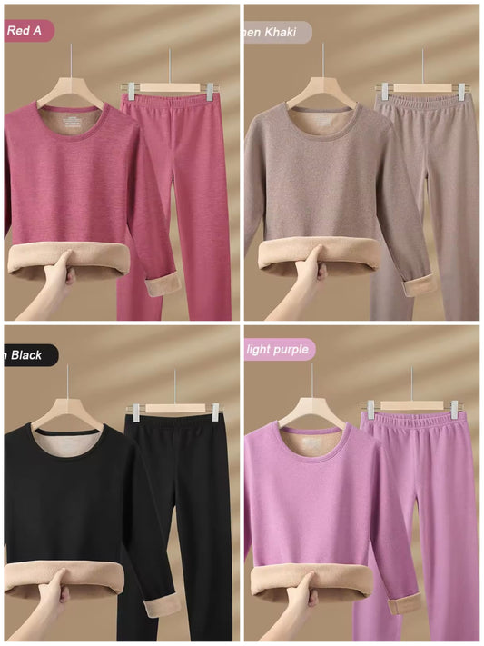 Velvet Fleece Women's Thermal Suit – Ultra Warm & Soft Innerwear for Winter | Stretchable & Skin-Friendly