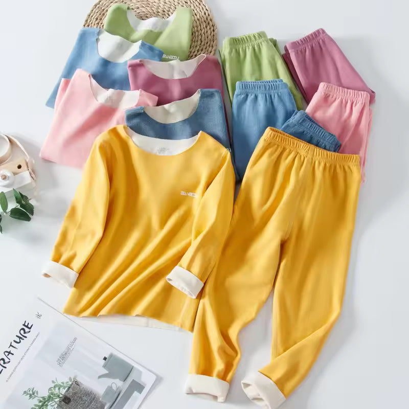 Kids Seamless Thermal Suit Solid Colors– Ultra-Soft, Warm & Breathable Winter Base Layer