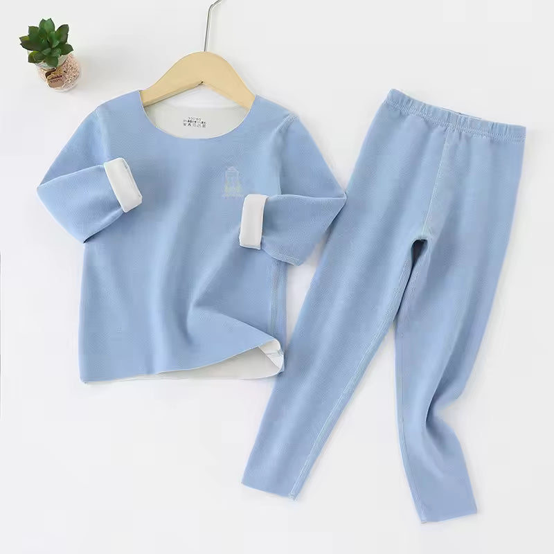 Kids Seamless Thermal Suit Solid Colors– Ultra-Soft, Warm & Breathable Winter Base Layer