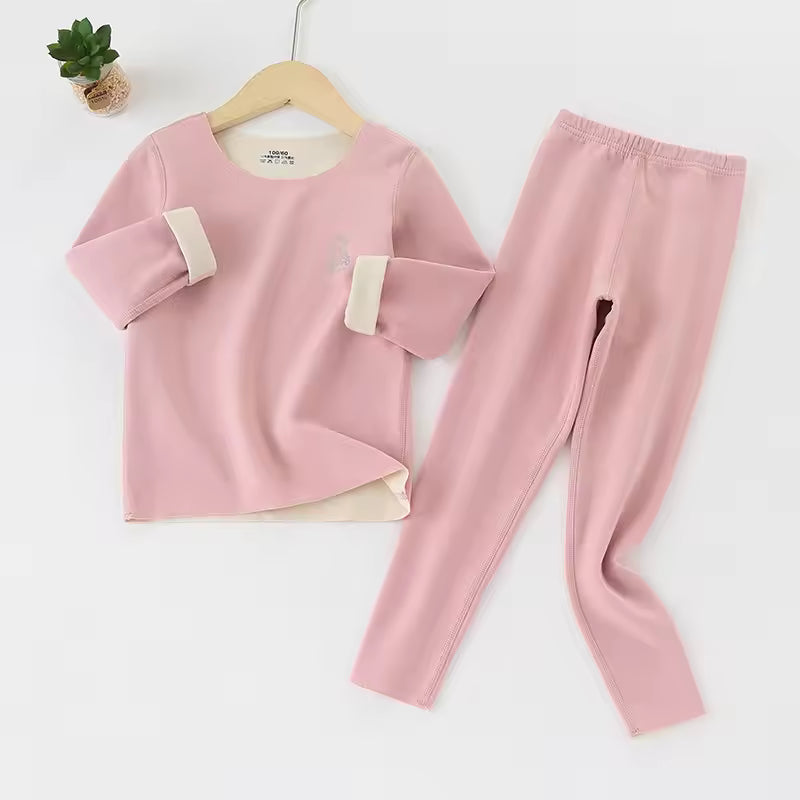 Kids Seamless Thermal Suit Solid Colors– Ultra-Soft, Warm & Breathable Winter Base Layer