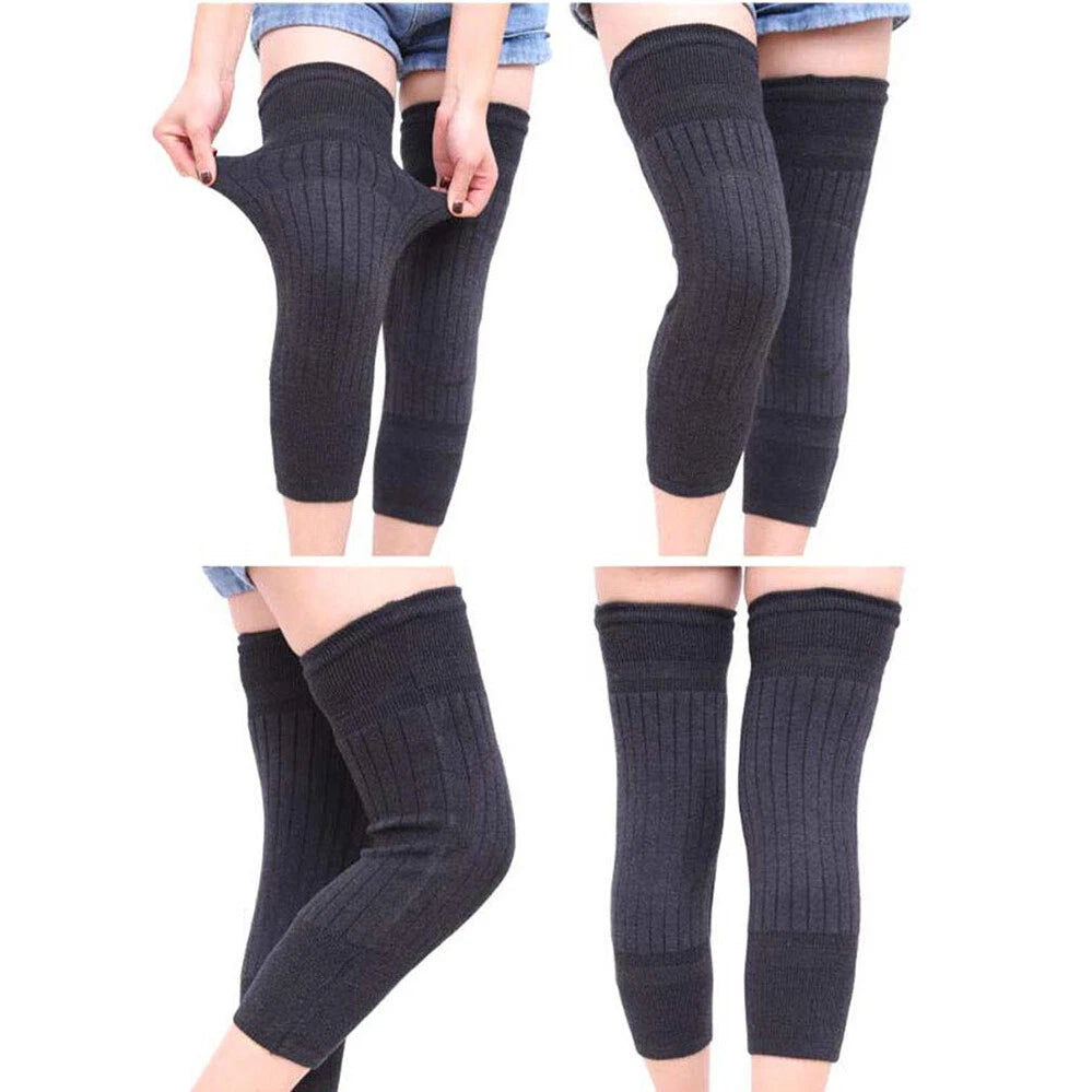 Unisex Winter Fleece Knee Warmers – Adjustable Thermal Leg Sleeves for Men & Women