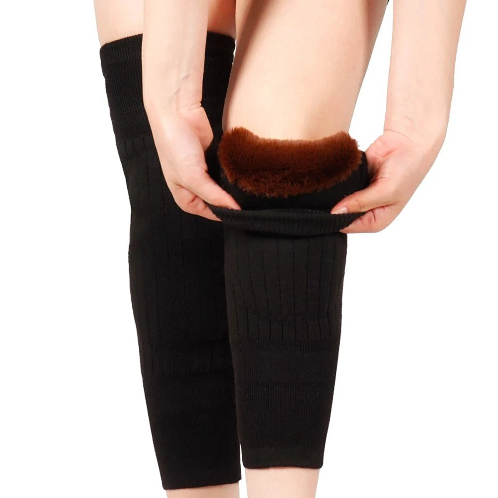 Unisex Winter Fleece Knee Warmers – Adjustable Thermal Leg Sleeves for Men & Women
