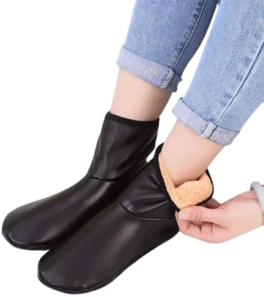 Leather Socks| Kids Boy's & Girl's Faux Leather Socks/Room Socks Slippers Home Soft-soled Shoes Boots Booties