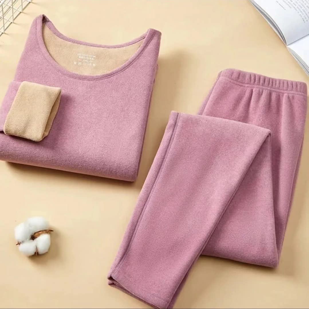 Velvet Fleece Women's Thermal Suit – Ultra Warm & Soft Innerwear for Winter | Stretchable & Skin-Friendly