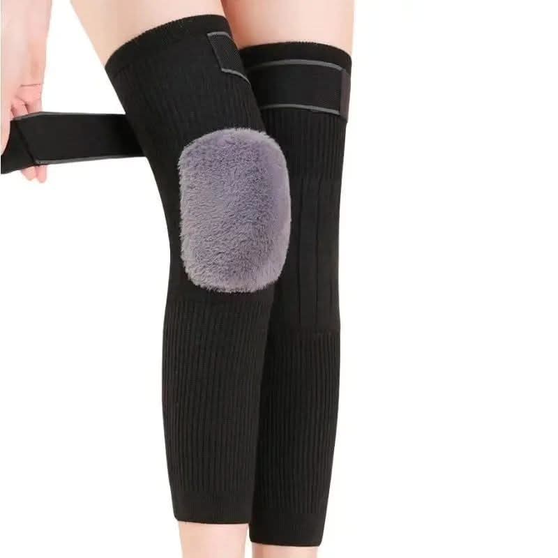 Woolen Knee Warmers with Belt for Winter – Thick Fleece Padded Support | Unisex Thermal Leg Sleeves