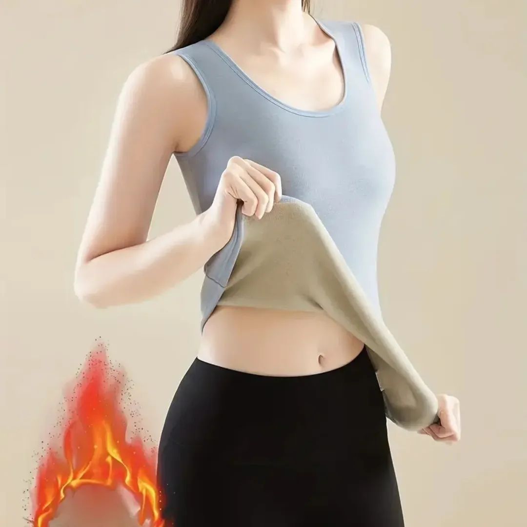 Stretchable Thermal Lamb Wool Fleece-Lined Camisole Vest for Winter (Women’s Winter Warm Innerwear)