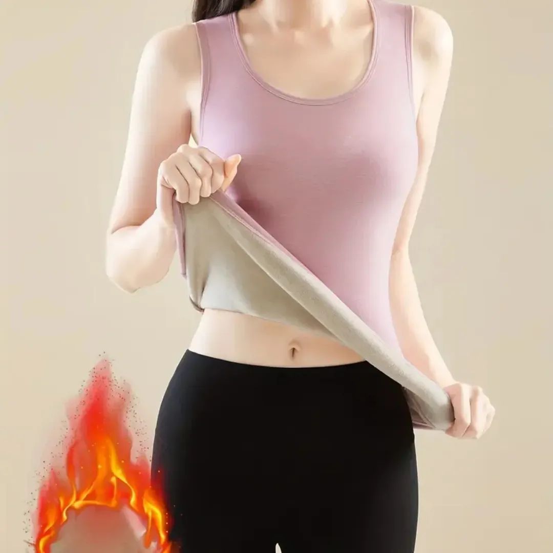 Stretchable Thermal Lamb Wool Fleece-Lined Camisole Vest for Winter (Women’s Winter Warm Innerwear)