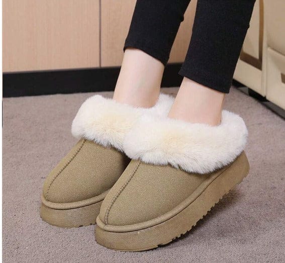 Women's Cozy Winter Slippers - Plush Fur Lined Indoor Slip-On Shoes - Soft & Warm