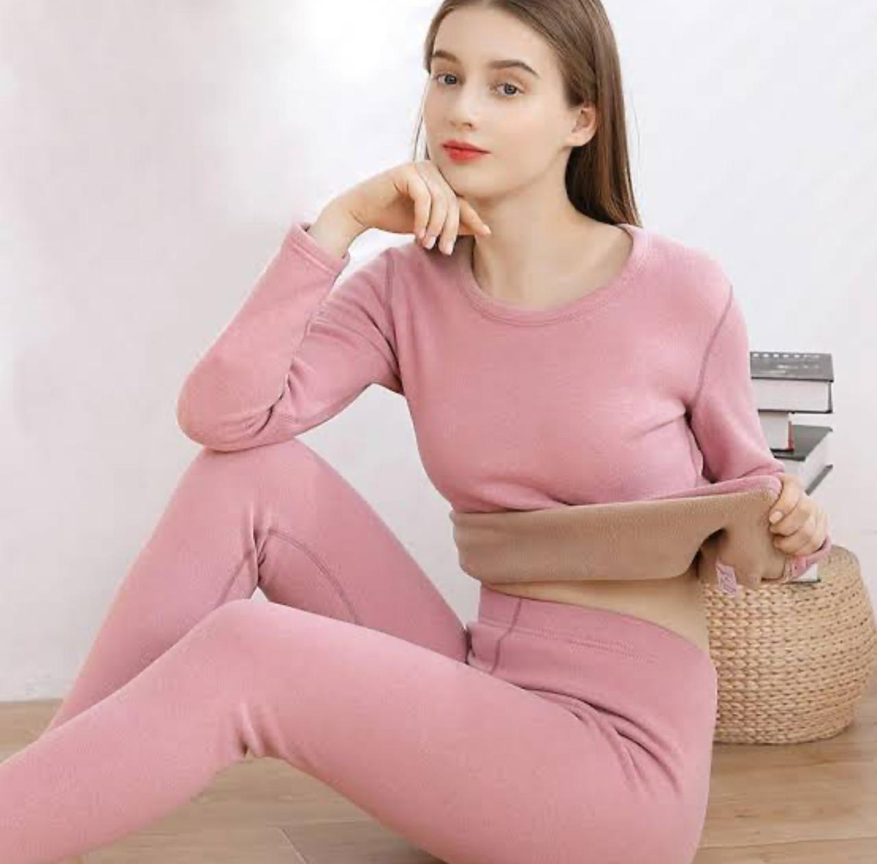 Velvet Fleece Women's Thermal Suit – Ultra Warm & Soft Innerwear for Winter | Stretchable & Skin-Friendly