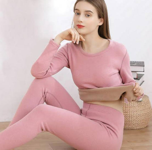 Velvet Fleece Women's Thermal Suit – Ultra Warm & Soft Innerwear for Winter | Stretchable & Skin-Friendly
